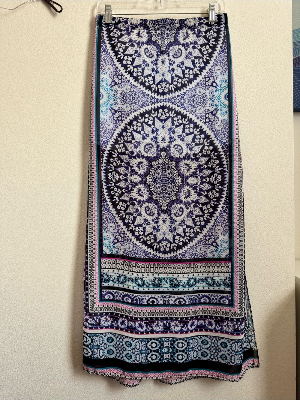 Express printed maxi-skirt| Side Slits (M)